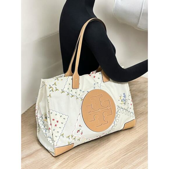 Tory Burch Ella Large Floral Canvas Tote Bag - Picture 7 of 15
